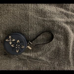 Michael Kors blue floral change purse/ wristlet